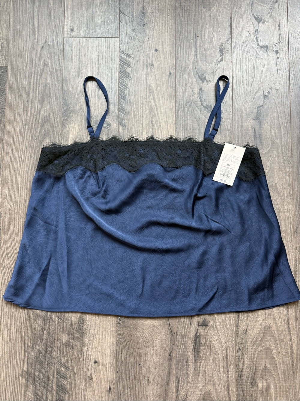 a new day Navy and Black Lace Cropped Cami